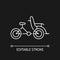 Cyclo taxi white linear icon for dark theme