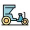 Cyclo trishaw icon vector flat