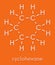 Cyclohexane chemical solvent molecule. Skeletal formula.