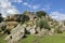 Cyclopean masonry and menhirs on the hills of Filitosa, Southern Corsica