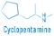 Cyclopentamine nasal decongestant drug molecule. Skeletal formula.