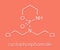 Cyclophosphamide cancer chemotherapy drug molecule. Belongs to nitrogen mustard alkylating agents class of cancer drugs. Skeletal.