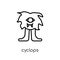 Cyclops icon. Trendy modern flat linear vector Cyclops icon on w