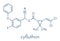 Cyfluthrin insecticide molecule. Skeletal formula.