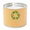 Cylinder container with recycle symbol