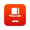 Cylinder and moustaches icon digital red