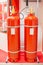 Cylinders modules for gas extinguishing at the stands and pavilions of the security exhibition