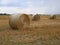 Cylindrical bales of straw