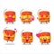 Cylindrical firecracker cartoon character with love cute emoticon