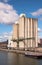 Cylindrical silos in Frihamnen Port, Stockholm, Sweden