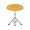 Cymbals in tripod percussion musical instrument isolated icon