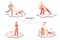 Cynologists - special people walking and training dogs vector concept set