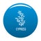 Cypress leaf icon blue vector