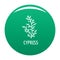 Cypress leaf icon vector green