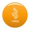 Cypress leaf icon vector orange