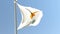 Cypriot flag on flagpole.