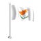 Cypriot Flag. Isolated Realistic Wave Flag of Cyprus Country on Flagpole