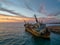 Cyprus - Abandoned shipwreck EDRO III in Pegeia, Paphos, Cyprus at amazing sunset time