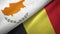 Cyprus and Belgium two flags textile cloth, fabric texture