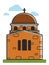 Cyprus cathedral or orthodox monastery symbol Greek tourism travel architecture vector icon