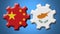 Cyprus and China Chinese Wheel Gears Flags â€“ 3D Illustrations