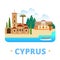 Cyprus country design template Flat cartoon style