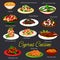 Cyprus cuisine restaurant meals menu vector