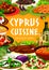 Cyprus cuisine vector Greek food dishes poster
