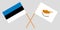 Cyprus and Estonia. The Cyprian and Estonian flags. Official colors. Correct proportion. Vector