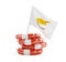 Cyprus flag in rescue circle, lifebuoy, life buoy