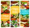 Cyprus food cuisine Greek vector dishes banner set