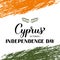 Cyprus Independence Day calligraphy hand lettering. Cyprian National holiday celebration on October 1. Vector template for