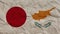 Cyprus and Japan Flags Together, Crumpled Paper Effect 3D Illustration