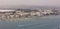 Cyprus, Larnaca aerial view. Multi-storey buildings, sandy beach, blue sea and sky