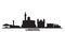 Cyprus, Limassol city skyline isolated vector illustration. Cyprus, Limassol travel black cityscape