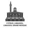 Cyprus, Limassol, Limassol Grand Mosque travel landmark vector illustration