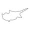 Cyprus map of black contour curves illustration