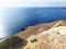 Cyprus, Mediterranean Sea coast. Summer sunny marine landscape. Beautiful sea view from the high cliffs.