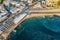 Cyprus, Paphos embankment, aerial view. Famous mediterranean resort city. Summer Travel