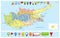 Cyprus Political Map with roads and Glossy Map Icons