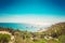 Cyprus Protaras, Konnos beach, view of lagoon Mediterranean Sea from above