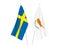 Cyprus and Sweden flags