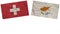 Cyprus and Switzerland Flags Together Paper Texture Illustration