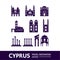 CYPRUS travel destination grand vector illustration.