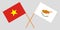 Cyprus and Vietnam. The Cyprian and Vietnamese flags. Official proportion. Correct colors. Vector