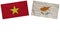 Cyprus and Vietnam Flags Together Paper Texture Illustration