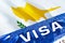 Cyprus visa document close up. Passport visa on Cyprus flag. Cyprus visitor visa in passport,3D rendering. Cyprus multi entrance