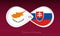 Cyprus vs Slovakia in Football Competition, Group H. Versus icon on Football background