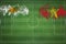 Cyprus vs Vietnam Soccer Match, national colors, national flags, soccer field, football game, Copy space