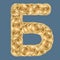 Cyrillic fonts with gold bitcoins